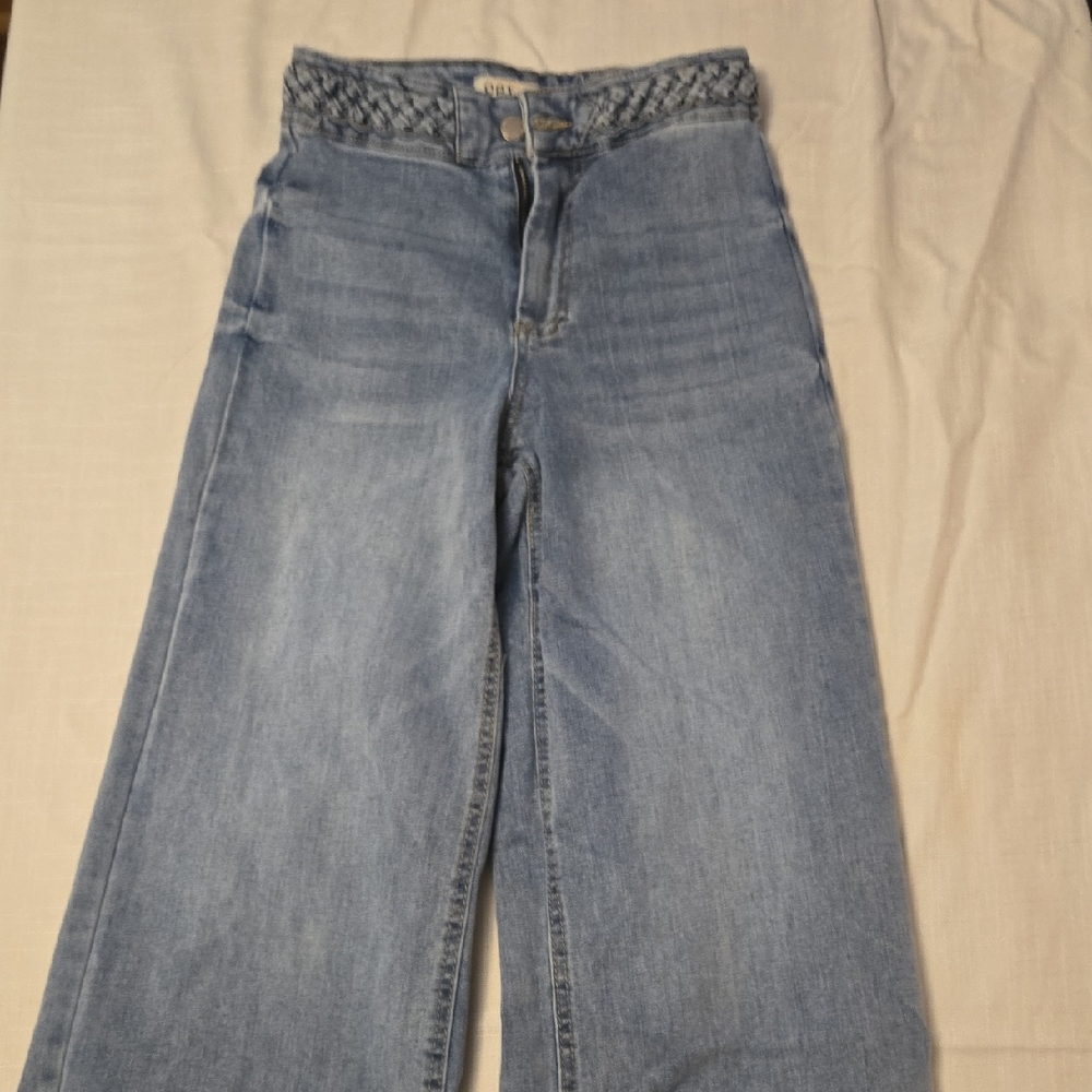 Oat New York Sky Blue Wide Leg Jeans